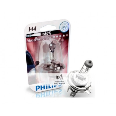 Галогеновая лампа Philips H4 VisionPlus +60% блистер